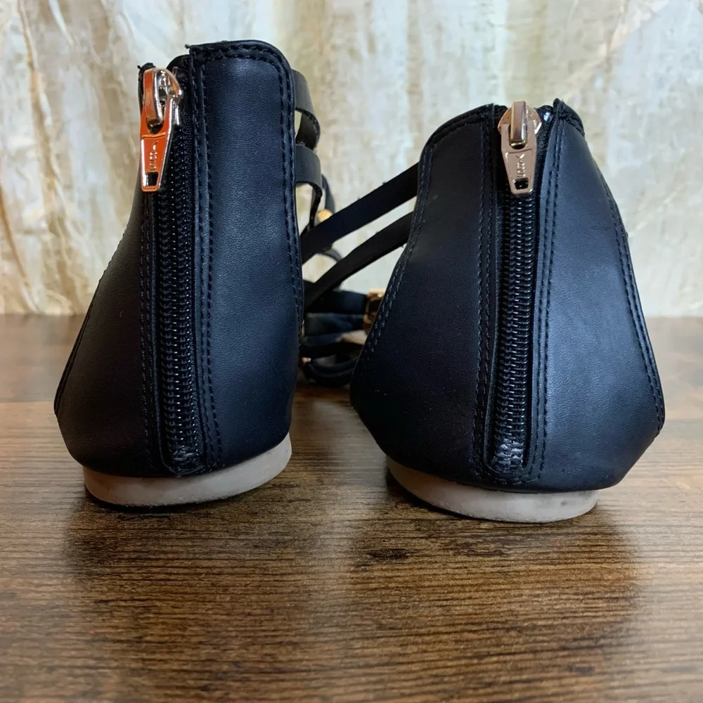 Merona Black Strappy Gladiator Embellished Sandals